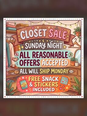 Closet Sale Sunday Night All Reasonable Offers Accepted Ships Monday Discounts